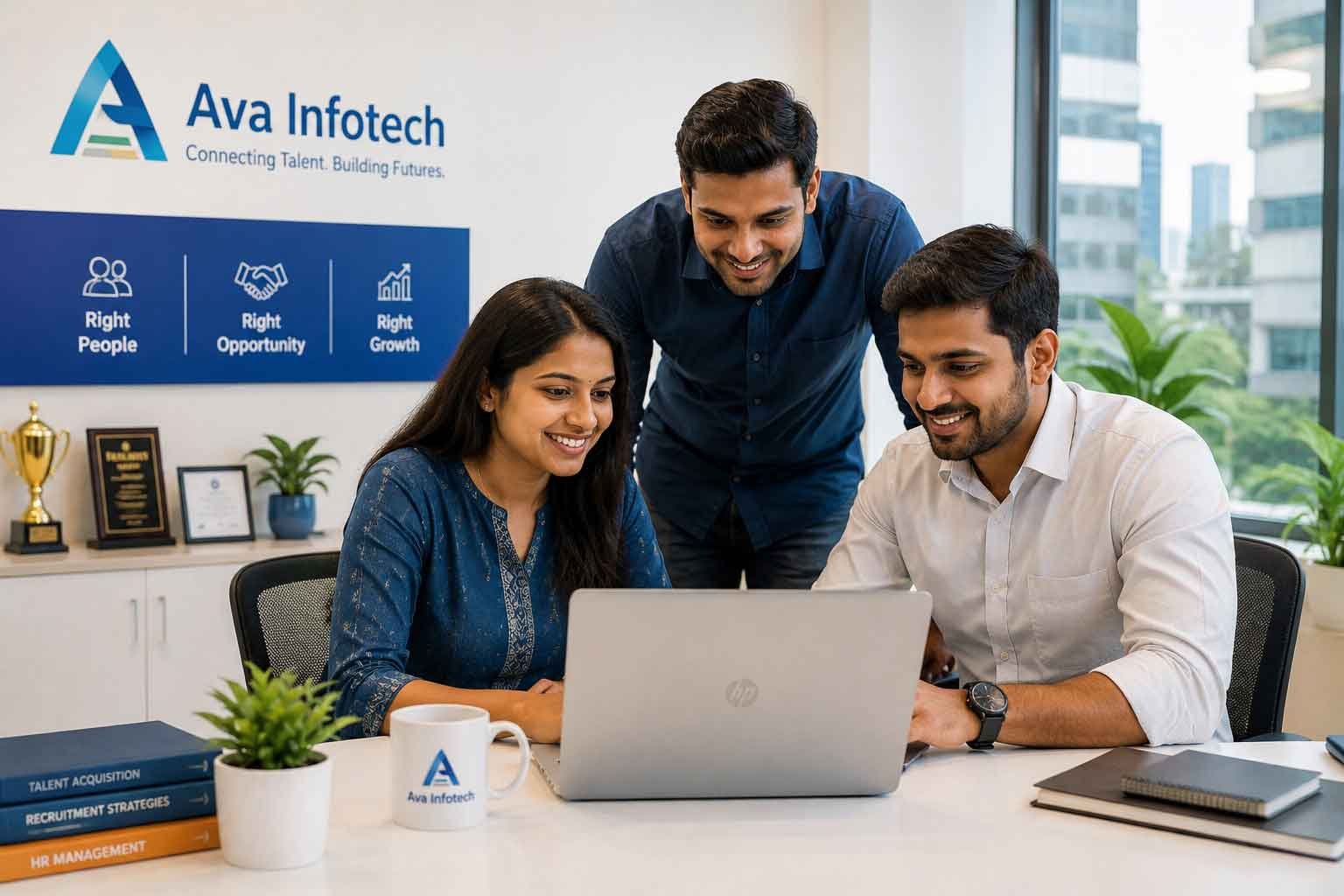 Indian recruitment professionals working together